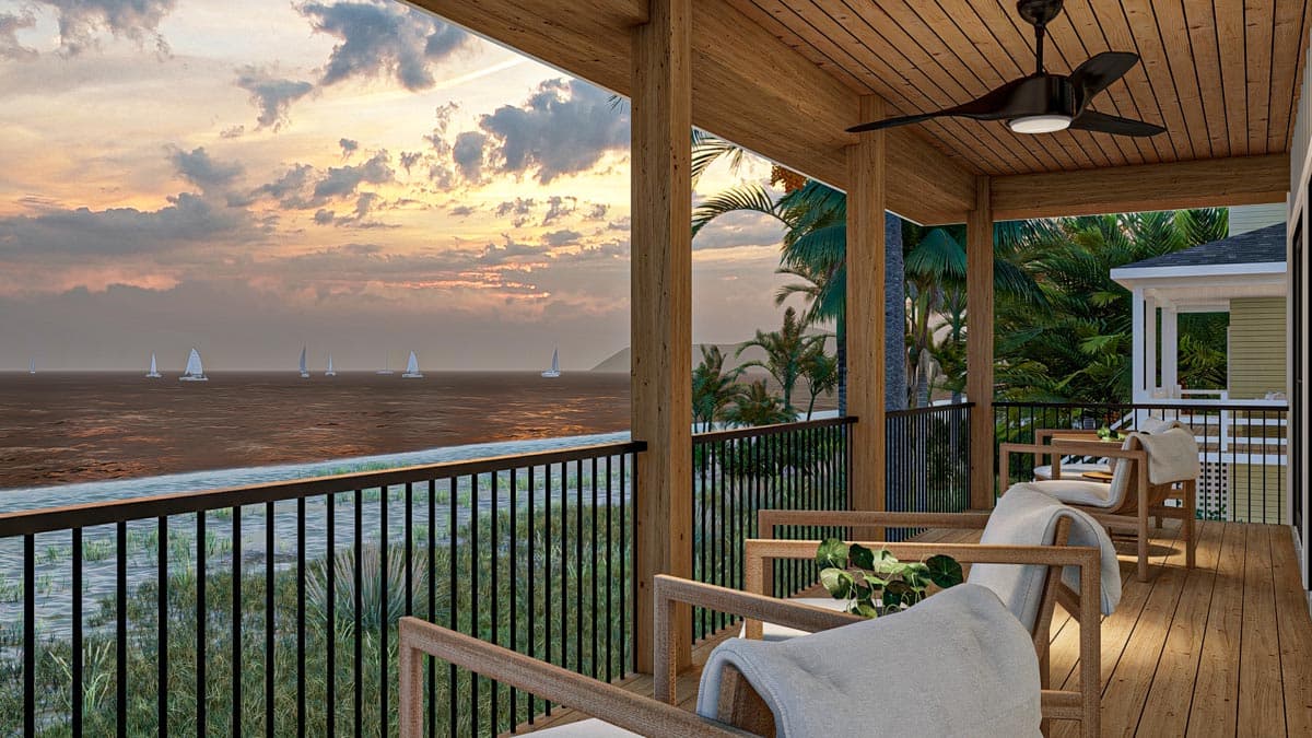 Plan 623291DJ: 1140 Square Foot 2 Bed Cottage with Outdoor Space In Back - Image #16 - Beach, Coastal, Cottage, Southern