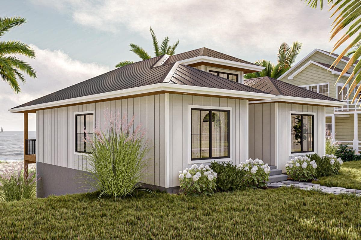 Plan 623291DJ: 1140 Square Foot 2 Bed Cottage with Outdoor Space In Back - Image #6 - Beach, Coastal, Cottage, Southern
