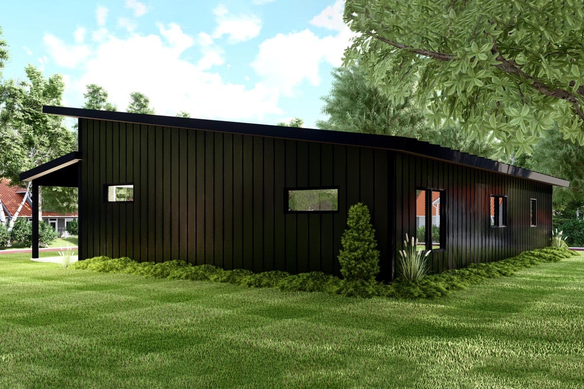 Plan 135243GRA: Contemporary 1800 Square Foot Split Bedroom House Plan - Image #4 - Barndominium, Contemporary, Mid Century Modern