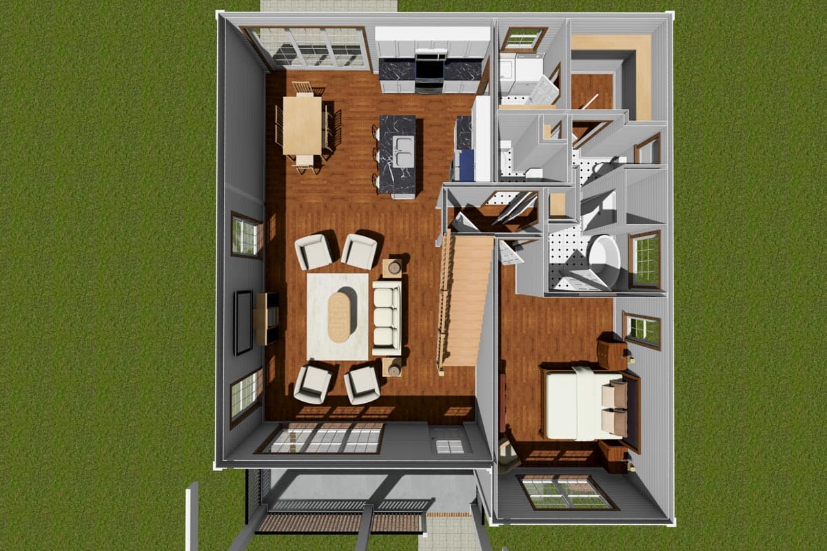 Plan 52332WM: 4-Bedroom Farmhouse Cottage House Plan under 2000 Sq Ft - Image #8 - Country, Farmhouse, New American, Traditional