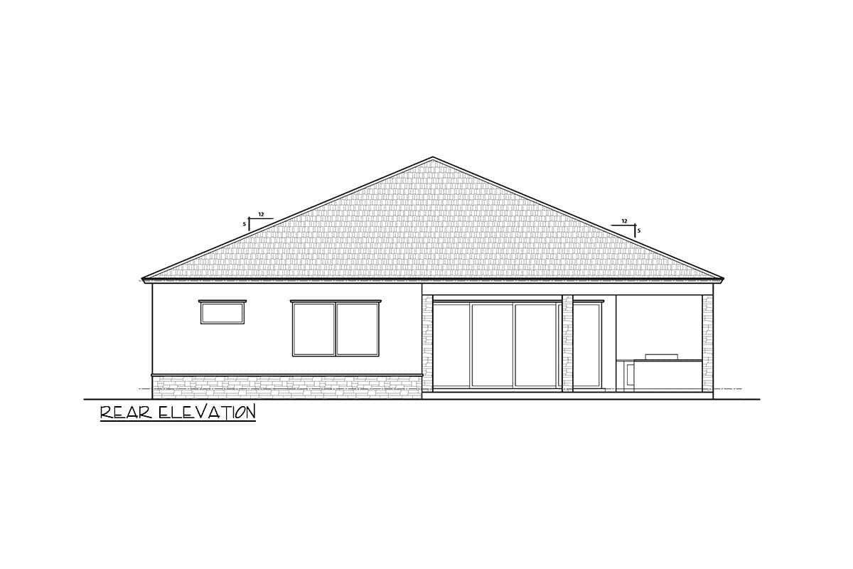 Plan 33260ZR: Mid Century Modern House Plan with Flex Room and Outdoor Living - 2687 Sq Ft - Image #21 - Contemporary, Mid Century Modern, Modern, New American