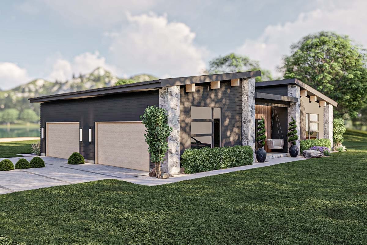 Plan 623292DJ: One-Story Mid-Century Modern Ranch House Plan With 3 Bedrooms - Image #13 - Contemporary, Mid Century Modern, Modern, Northwest, Ranch
