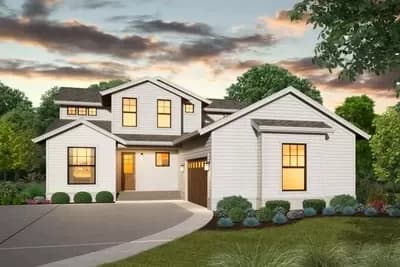 New American House Plan Under 2400 Sq Ft with Flex Room and Garage Workshop