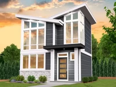 Expanded Stylish Modern House Plan Under 900 Square Feet