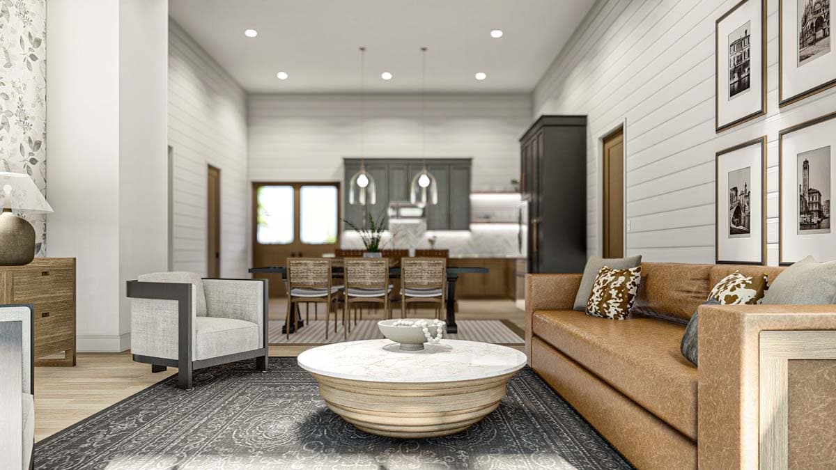 Plan 623296DJ: Rustic Barndominium-Style 2-Bed Farmhouse House Plan under 1500 Square Feet - Image #7 - Barndominium, Cabin, Country, Farmhouse, Ranch, Rustic, Southern, Traditional, Vacation