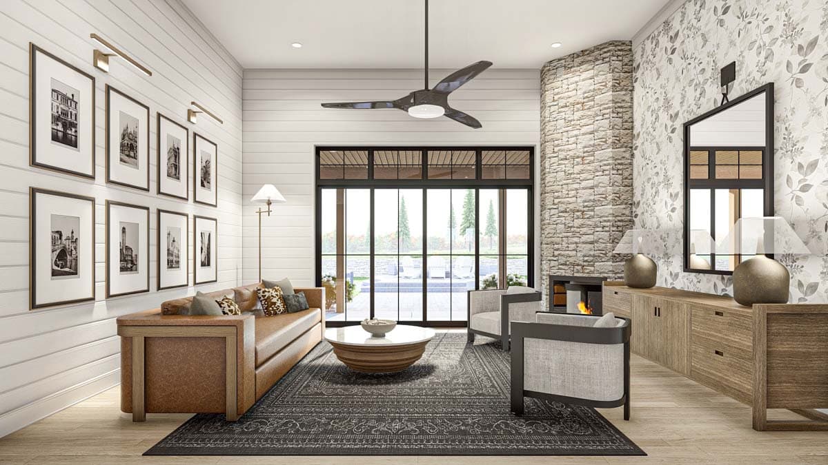 Plan 623296DJ: Rustic Barndominium-Style 2-Bed Farmhouse House Plan under 1500 Square Feet - Image #8 - Barndominium, Cabin, Country, Farmhouse, Ranch, Rustic, Southern, Traditional, Vacation