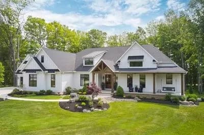 4100 Square Foot New American House Plan with 4-Car Garage and Expansion Below