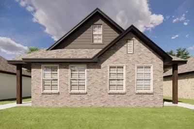 Duplex House Plan with 716 Square Foot 1-Bed Units
