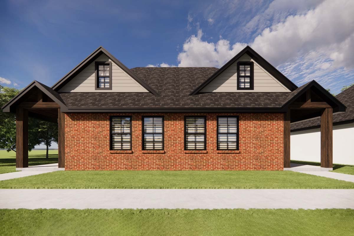 Plan 421540CHD: Duplex House Plan with 2-Bedroom Units Under 1000 Square Feet - Image #7 - Hill Country, Traditional