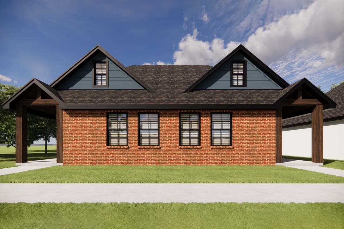 Plan 421540CHD: Duplex House Plan with 2-Bedroom Units Under 1000 Square Feet - Image #8 - Hill Country, Traditional