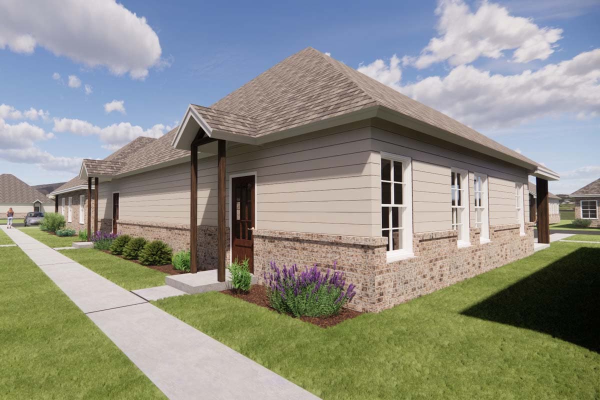 Plan 421540CHD: Duplex House Plan with 2-Bedroom Units Under 1000 Square Feet - Image #10 - Hill Country, Traditional