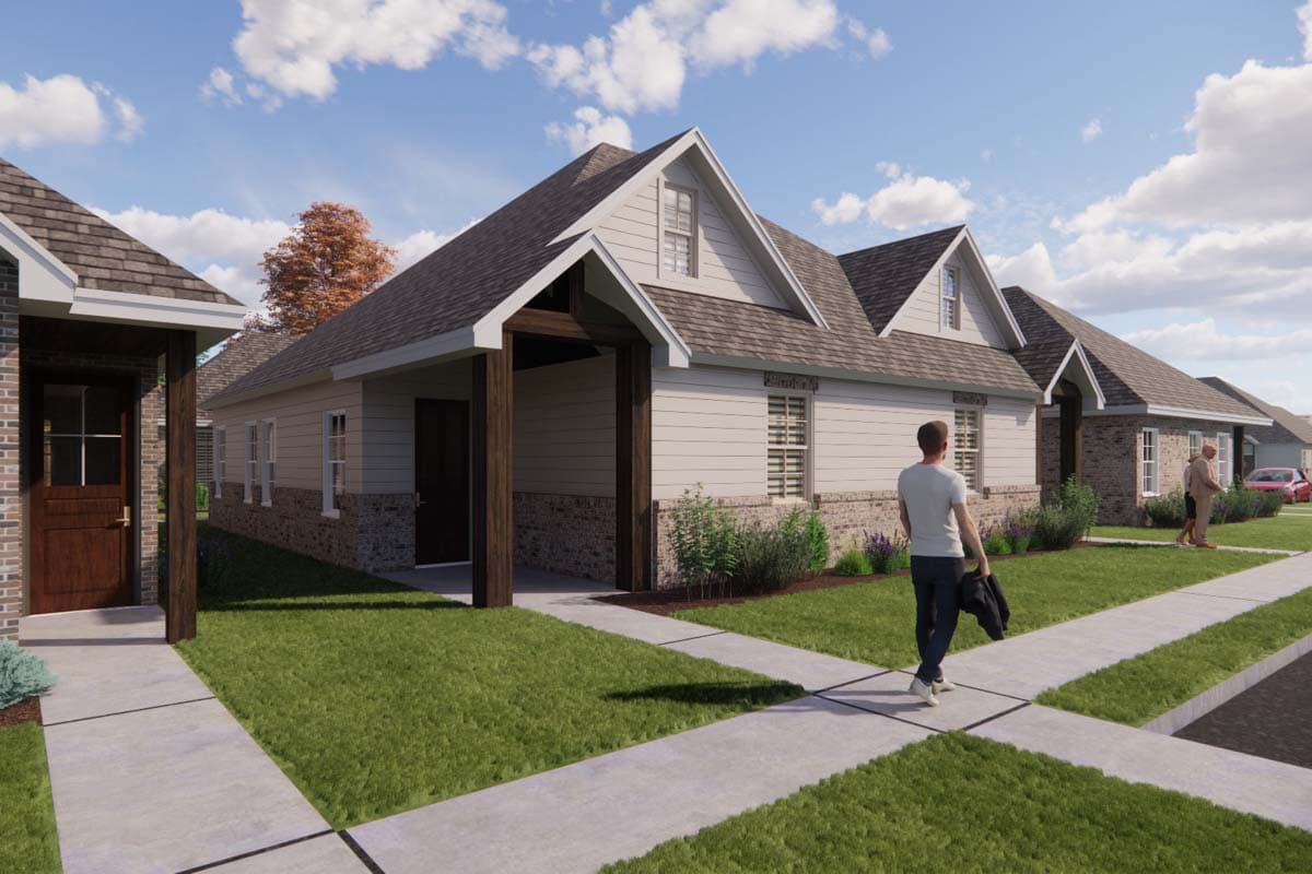 Plan 421540CHD: Duplex House Plan with 2-Bedroom Units Under 1000 Square Feet - Image #11 - Hill Country, Traditional