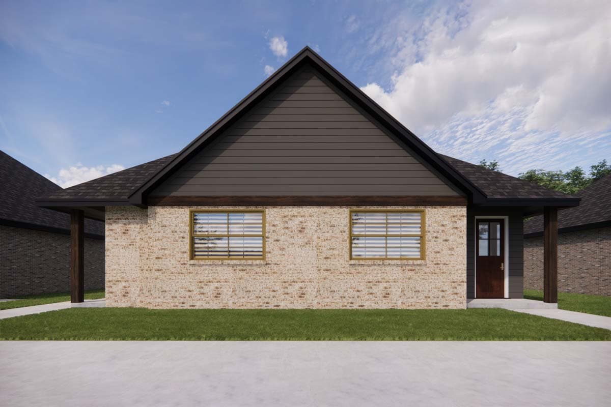 Plan 421541CHD: Duplex with Matching 1-Bed Units Under 700 Square Feet - Image #4 - Traditional