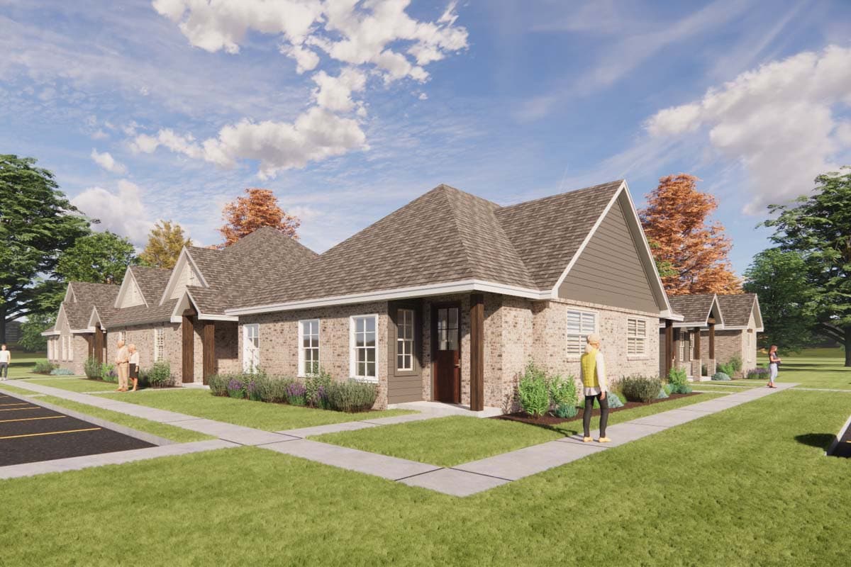 Plan 421541CHD: Duplex with Matching 1-Bed Units Under 700 Square Feet - Image #6 - Traditional