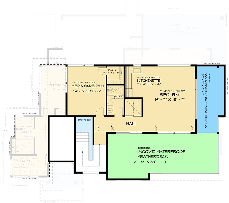 Plan 666238RAF: 3-Story Modern Home Plan with Elevator and Side Garage - 4237 Sq Ft - Floor Plan - 3rd Floor - Mid Century Modern, Modern