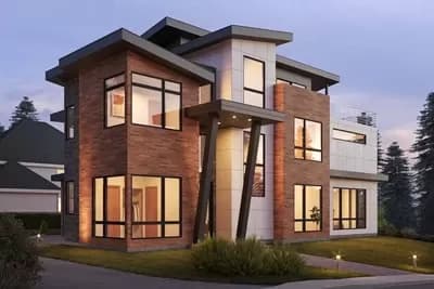 3-Story Modern Home Plan with Elevator and Side Garage - 4237 Sq Ft
