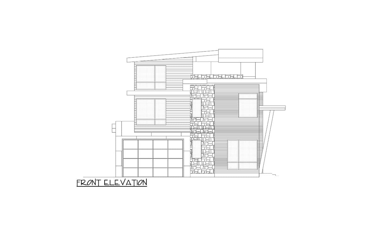 Plan 666239RAF: 3-Story Modern House Plan with Elevator and Front Garage - 4237 Sq Ft - Image #5 - Contemporary, Mid Century Modern, Modern