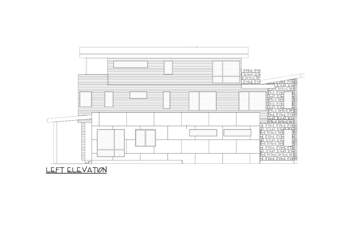 Plan 666239RAF: 3-Story Modern House Plan with Elevator and Front Garage - 4237 Sq Ft - Image #6 - Contemporary, Mid Century Modern, Modern