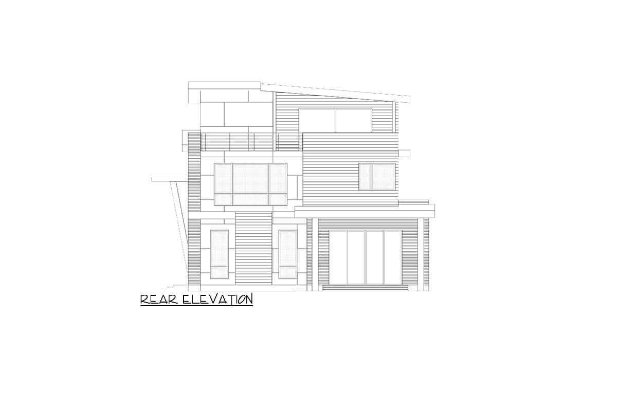 Plan 666239RAF: 3-Story Modern House Plan with Elevator and Front Garage - 4237 Sq Ft - Image #7 - Contemporary, Mid Century Modern, Modern