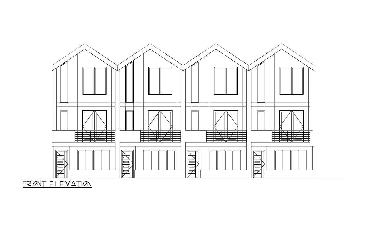 Plan 666240RAF: 4-Family Modern Scandinavian Style House Plan with 2 Bed Units Under 1700 Sq Ft - Image #6