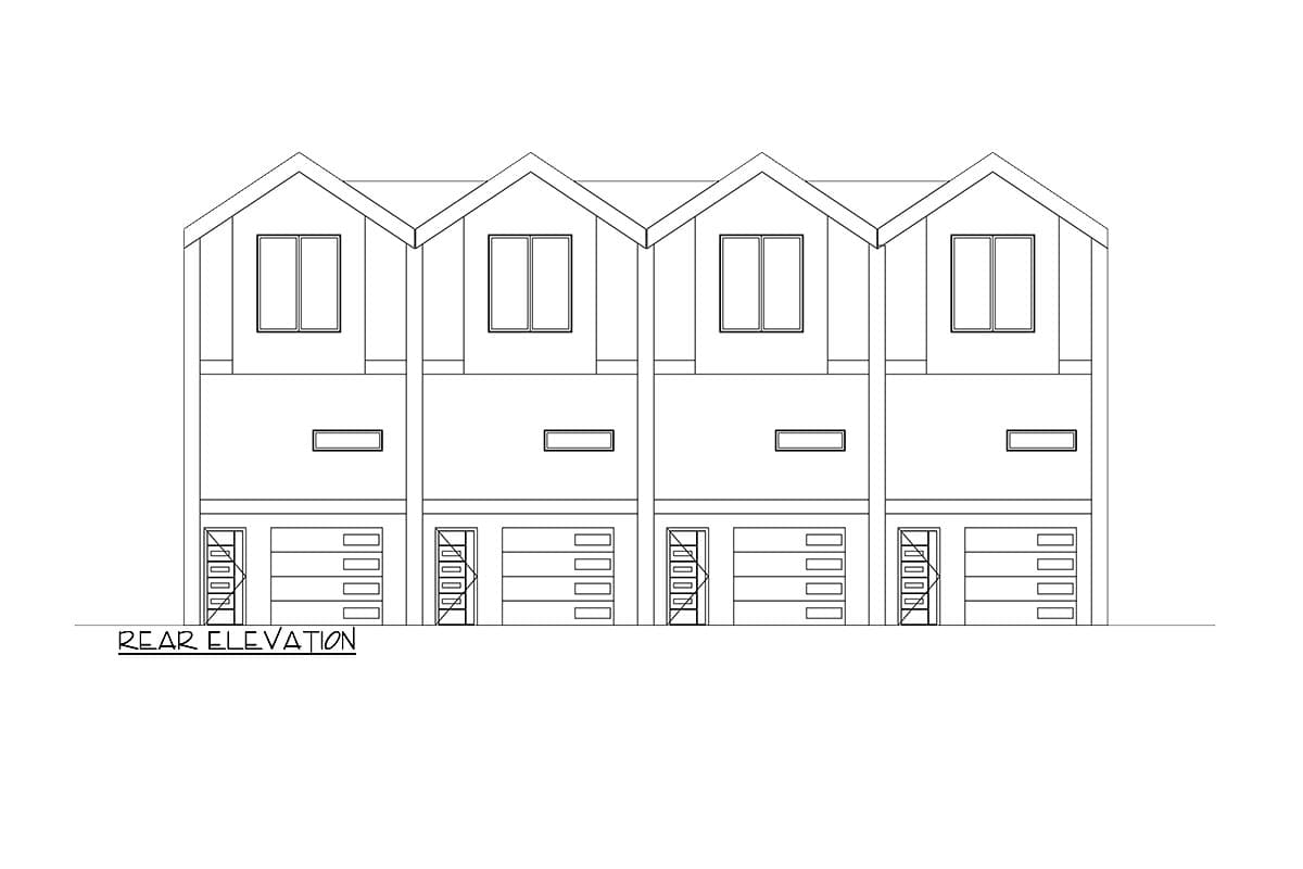 Plan 666240RAF: 4-Family Modern Scandinavian Style House Plan with 2 Bed Units Under 1700 Sq Ft - Image #8