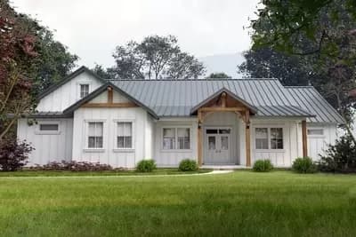 One-Story Modern Farmhouse Plan Under 3200 Square Feet