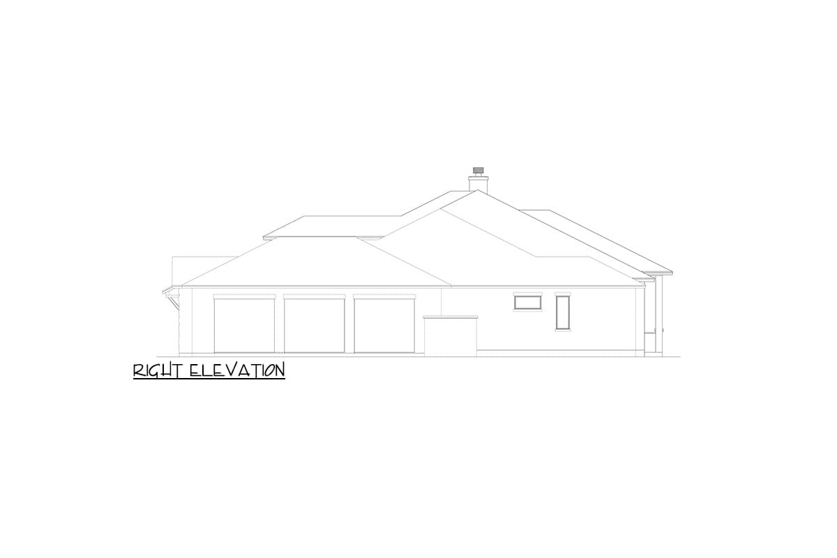 Plan 264019KMD: One-Story Transitional House Plan with 4 Beds and a Game Room - 3359 Sq Ft - Image #5 - European, Mediterranean, Transitional
