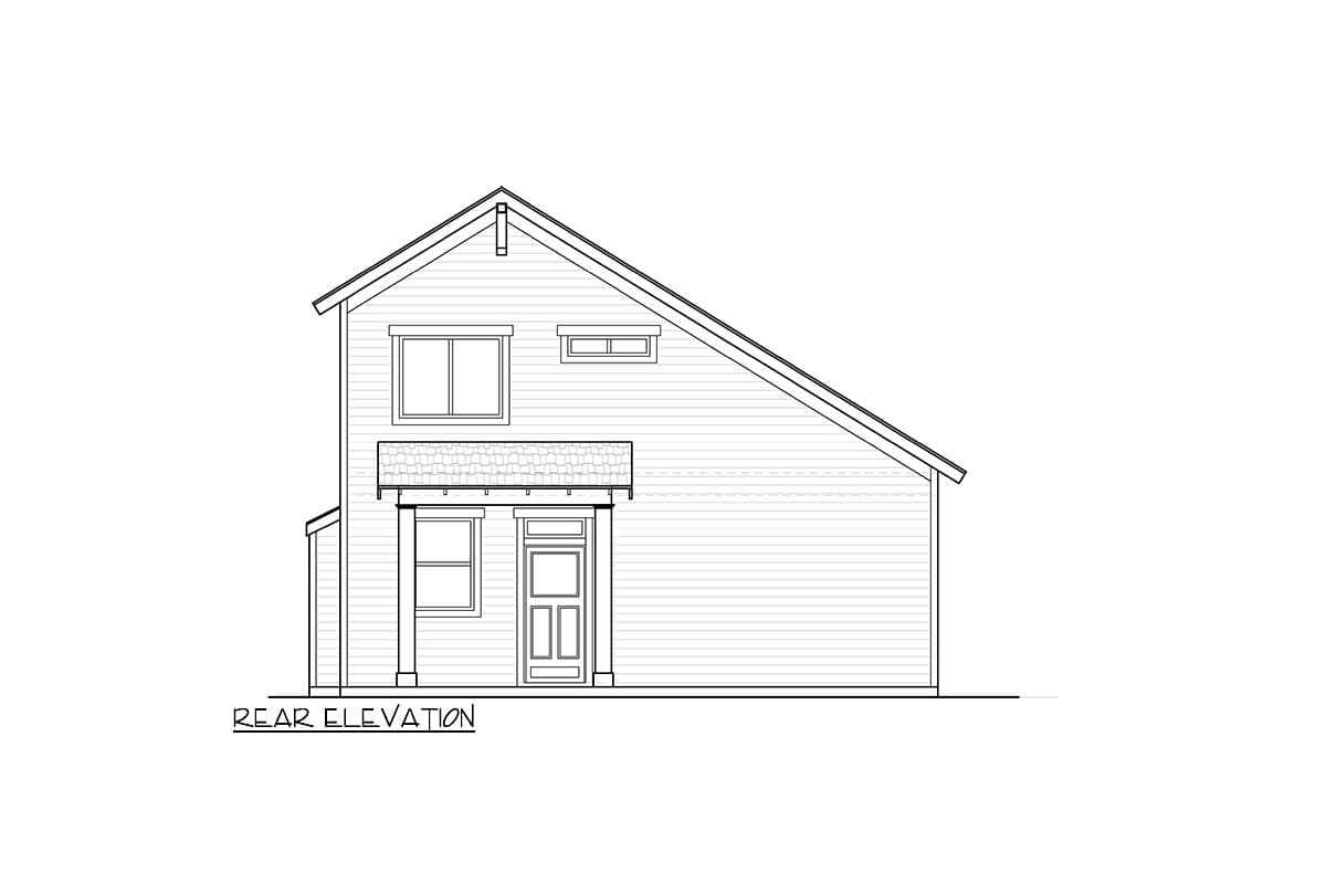 Plan 246009DLR: Two-Story ADU with Master Suite with Balcony - 793 Sq Ft - Image #4 - Contemporary, New American