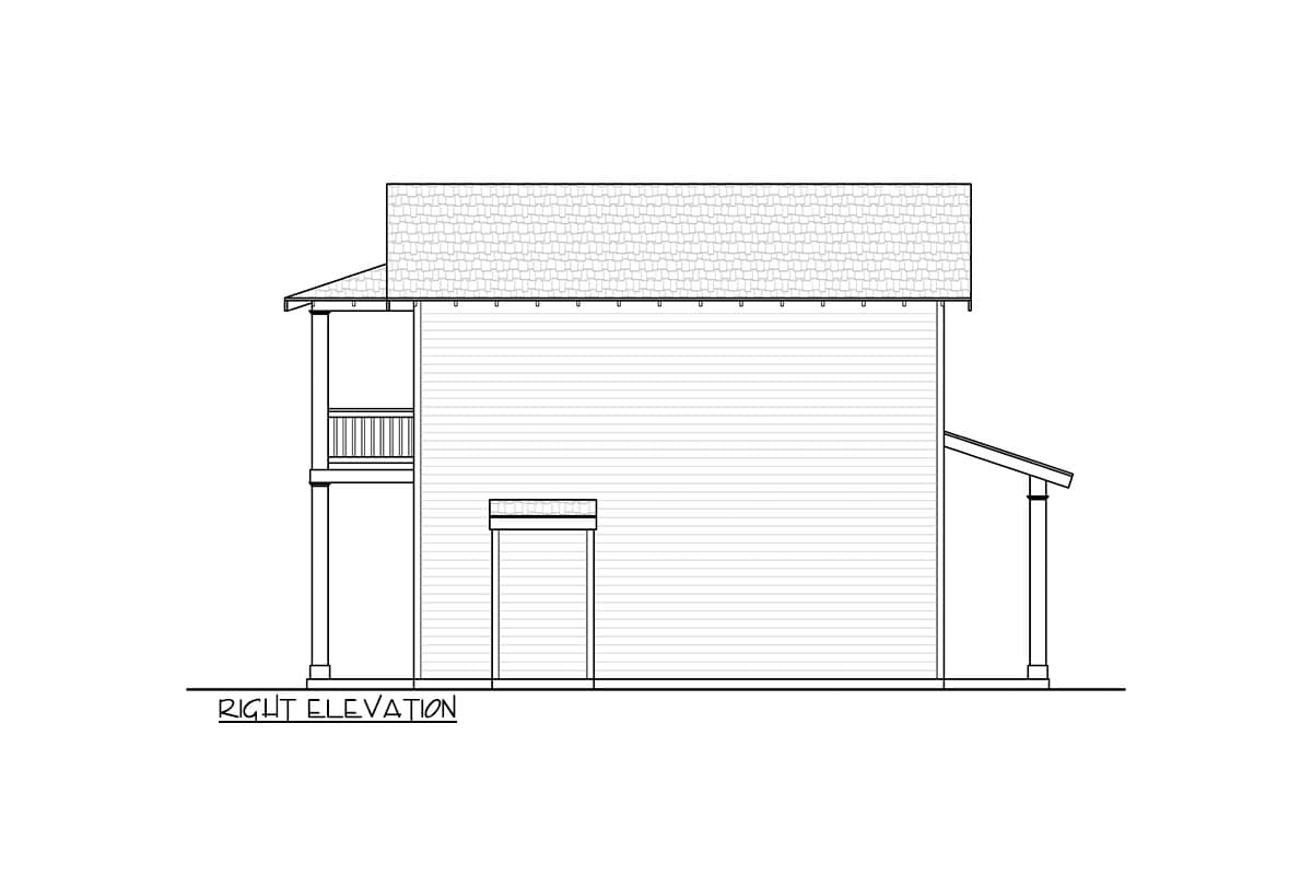 Plan 246009DLR: Two-Story ADU with Master Suite with Balcony - 793 Sq Ft - Image #5 - Contemporary, New American