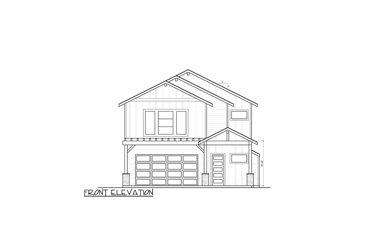 Plan 246014DLR: Narrow Lot 2-Story House Plan with Upstairs Master Balcony - 2274 Sq Ft - Image #6 - Craftsman, Northwest