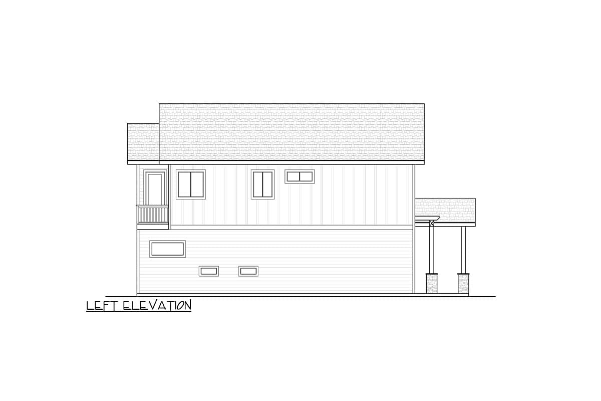 Plan 246014DLR: Narrow Lot 2-Story House Plan with Upstairs Master Balcony - 2274 Sq Ft - Image #7 - Craftsman, Northwest