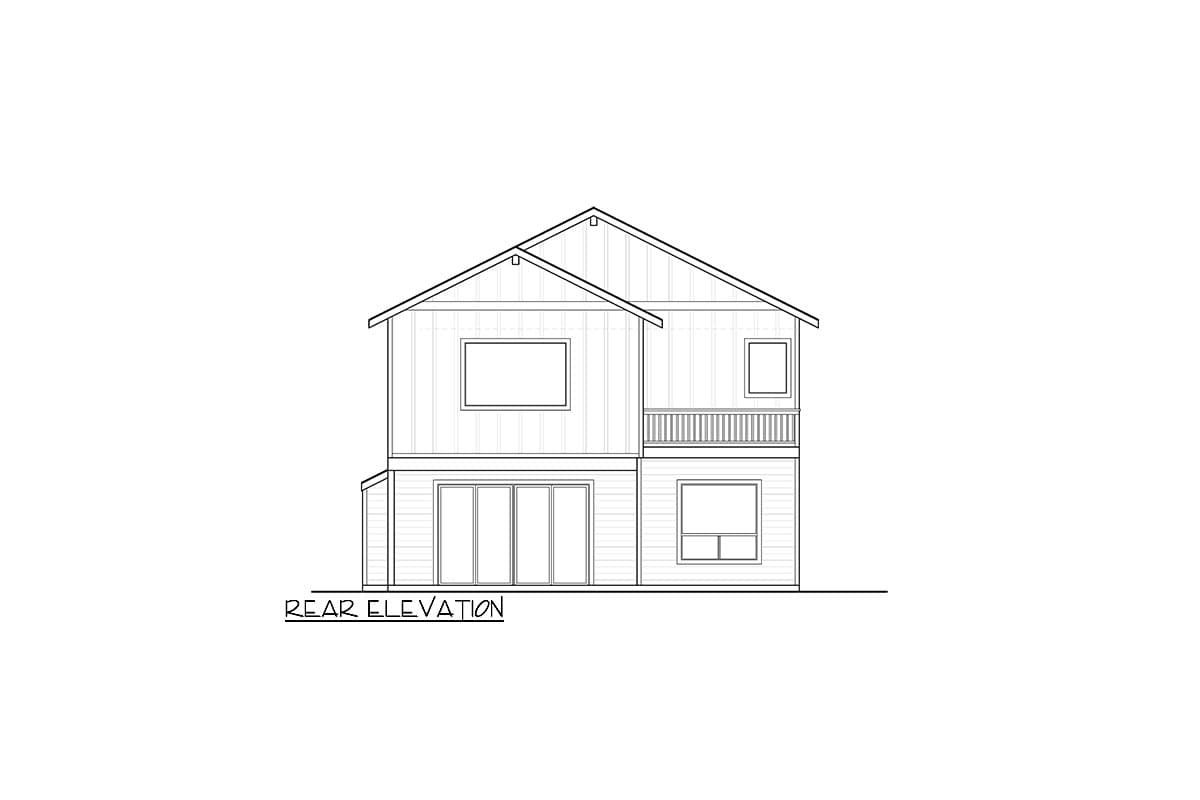 Plan 246014DLR: Narrow Lot 2-Story House Plan with Upstairs Master Balcony - 2274 Sq Ft - Image #8 - Craftsman, Northwest