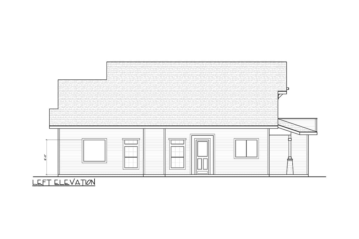 Plan 246015DLR: Narrow Lot 2-Story House Plan with Side Entrance - 1727 Sq Ft - Image #18 - Craftsman, Mountain, New American, Rustic