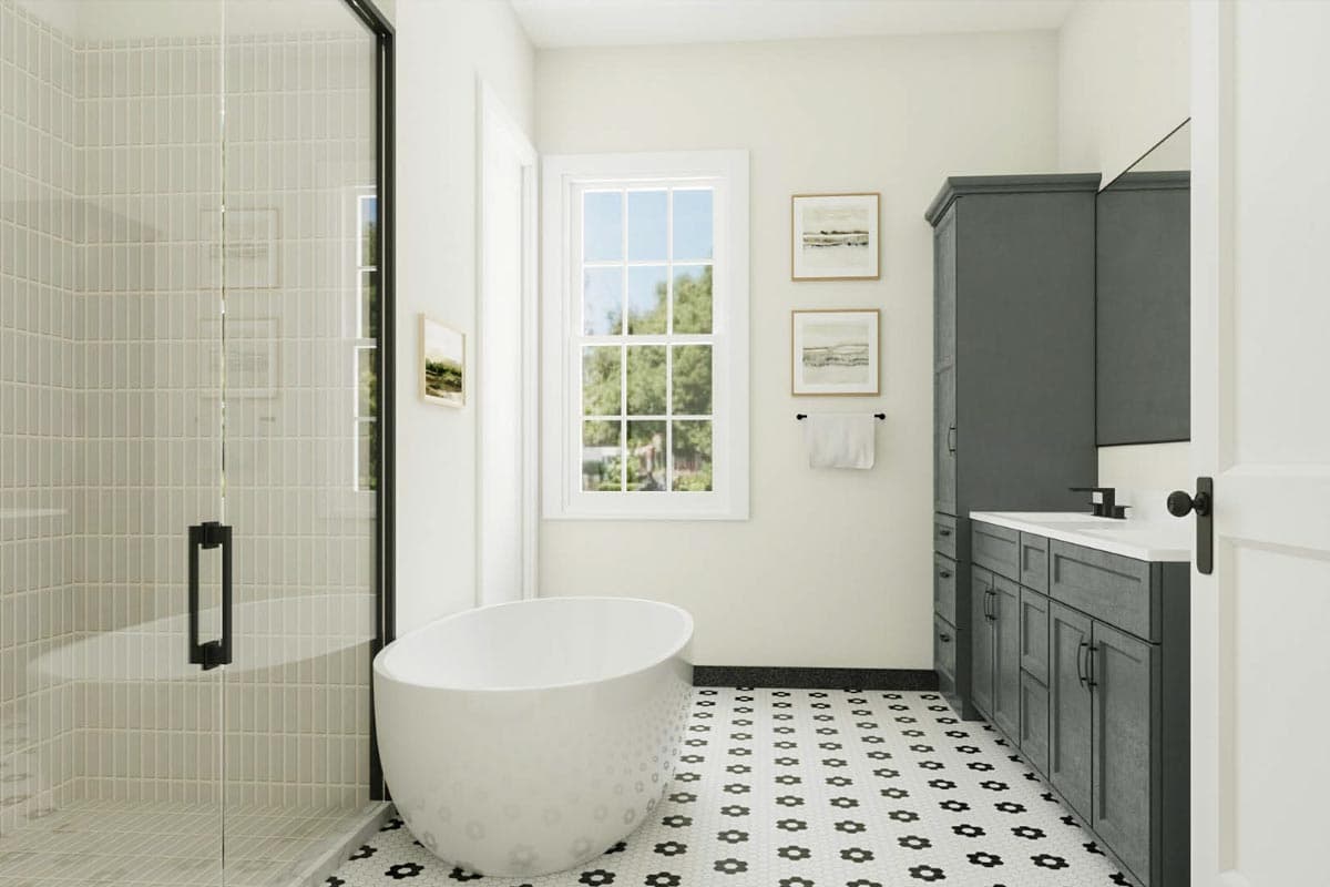 Plan 50227PH: 4-Bed Cottage House Plan with Brick Exterior and 2-Story Living Room - 2950 Sq Ft - Image #10 - Colonial, Cottage, European, Traditional