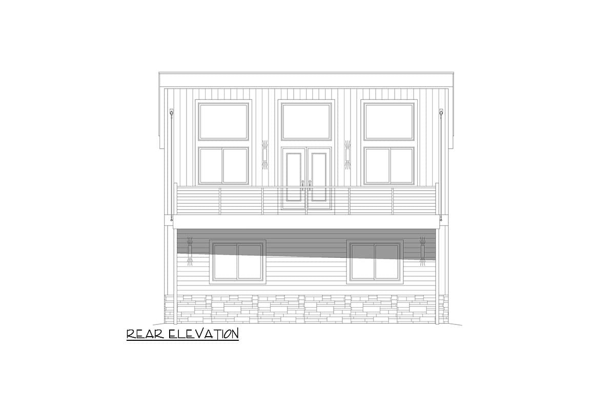 Plan 680217VR: Contemporary 900 Sq Ft 1-Bed Apartment Above 2-Car 820 Sq Ft Garage - Image #5 - Country, Ranch, Traditional