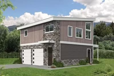 Contemporary 900 Sq Ft 1-Bed Apartment Above 2-Car 820 Sq Ft Garage