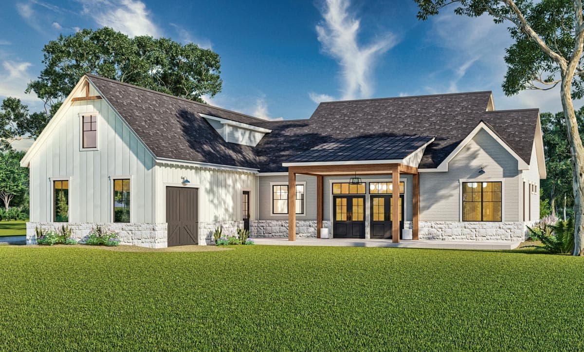Plan 12323JL: Modern Farmhouse Plan with 4 Beds and a 3-Car Garage and Bonus - Under 2500 Sq Ft - Image #5 - Country, Farmhouse, Modern Farmhouse, New American