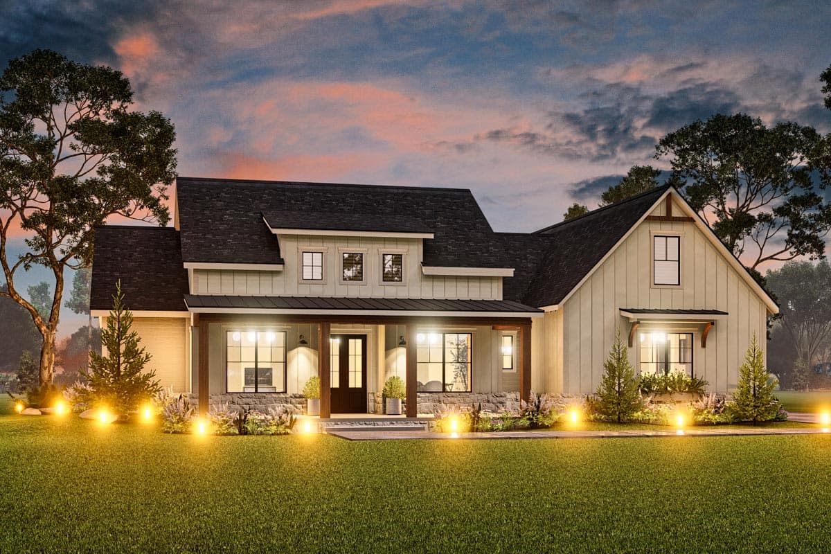 Plan 12323JL: Modern Farmhouse Plan with 4 Beds and a 3-Car Garage and Bonus - Under 2500 Sq Ft - Image #7 - Country, Farmhouse, Modern Farmhouse, New American