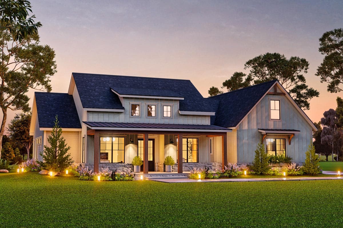 Plan 12323JL: Modern Farmhouse Plan with 4 Beds and a 3-Car Garage and Bonus - Under 2500 Sq Ft - Image #8 - Country, Farmhouse, Modern Farmhouse, New American