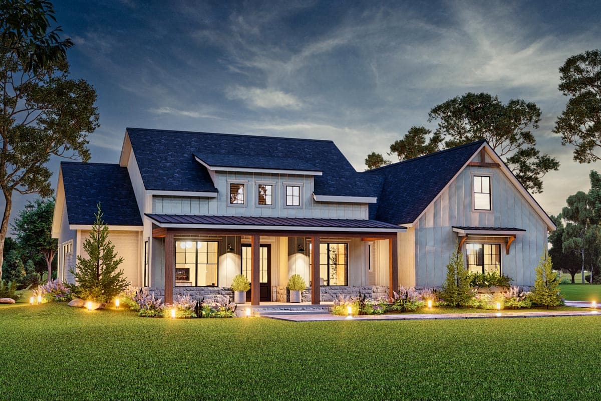 Plan 12323JL: Modern Farmhouse Plan with 4 Beds and a 3-Car Garage and Bonus - Under 2500 Sq Ft - Image #9 - Country, Farmhouse, Modern Farmhouse, New American