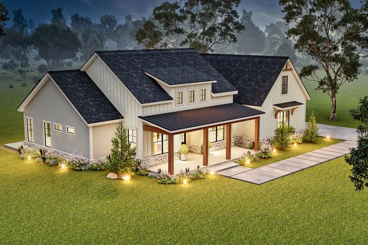 Plan 12323JL: Modern Farmhouse Plan with 4 Beds and a 3-Car Garage and Bonus - Under 2500 Sq Ft - Image #10 - Country, Farmhouse, Modern Farmhouse, New American