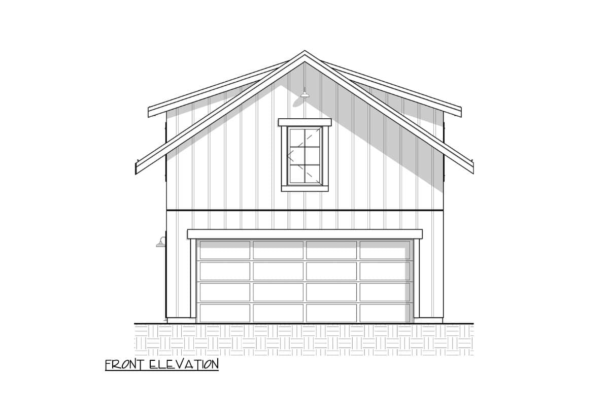 Plan 330014WLE: 690 Square Foot Garage Apartment Above 2-Car Garage - Image #4
