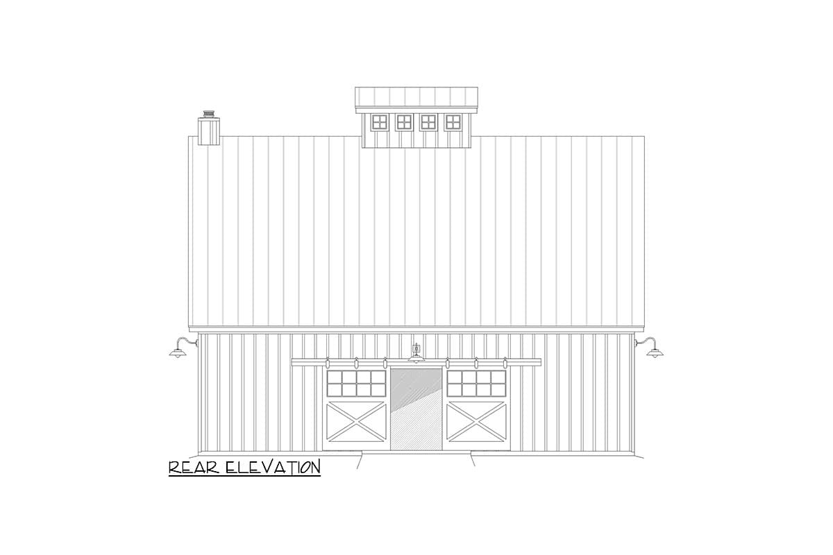 Plan 680215VR: 2304 Square Foot Barn with Loft Above - Image #4 - Farmhouse, Rustic, Traditional