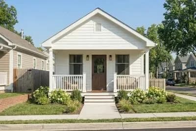 Narrow Lot 3-Bed House Plan with 5-Foot Deep Front Porch - 1100 Sq Ft