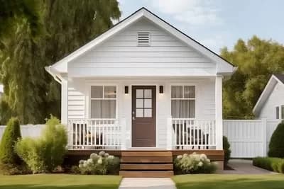 Narrow Lot 3-Bed House Plan with 5-Foot Deep Front Porch - 1100 Sq Ft