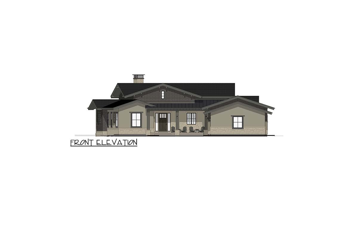 Plan 64544SC: Craftsman House Plan for a Pie-Shaped or Rear View Lot - 2734 Sq Ft - Image #11 - Craftsman, Mountain, Prairie, Ranch
