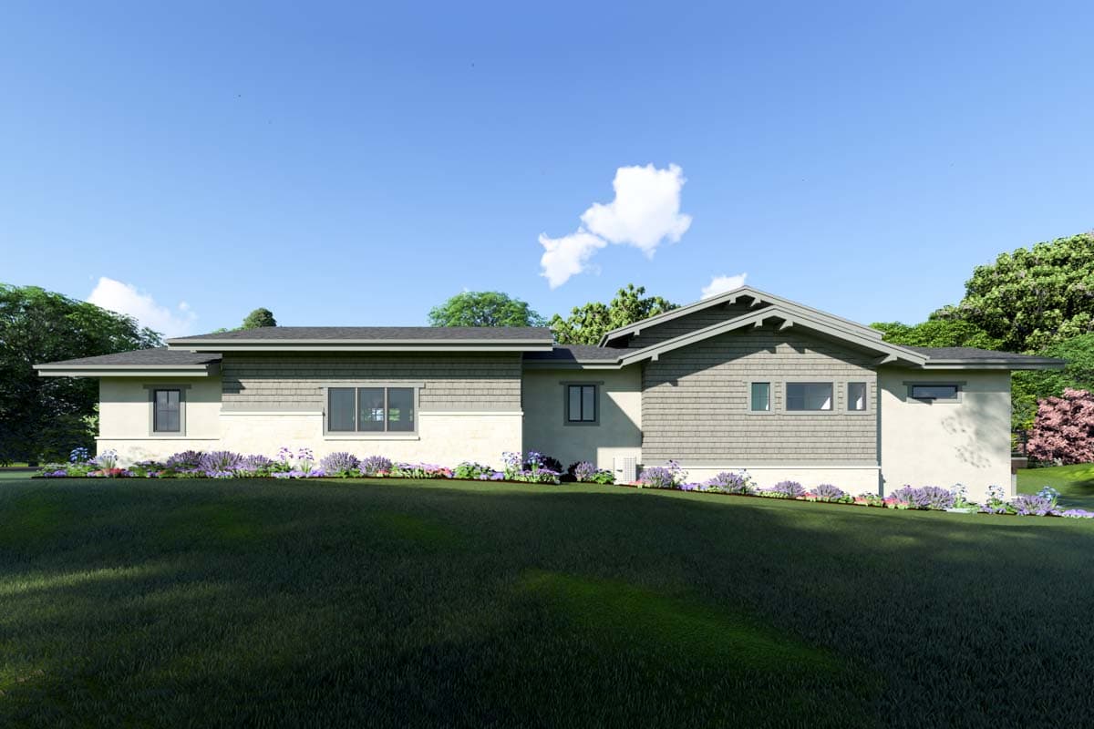 Plan 64544SC: Craftsman House Plan for a Pie-Shaped or Rear View Lot - 2734 Sq Ft - Image #4 - Craftsman, Mountain, Prairie, Ranch