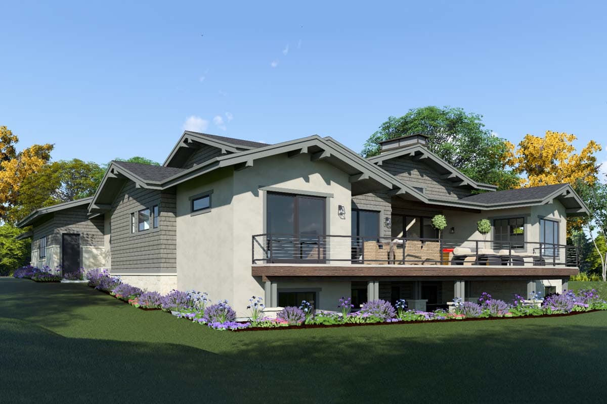 Plan 64544SC: Craftsman House Plan for a Pie-Shaped or Rear View Lot - 2734 Sq Ft - Image #5 - Craftsman, Mountain, Prairie, Ranch