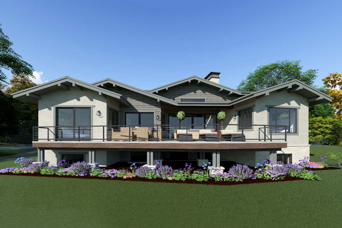 Plan 64544SC: Craftsman House Plan for a Pie-Shaped or Rear View Lot - 2734 Sq Ft - Image #6 - Craftsman, Mountain, Prairie, Ranch