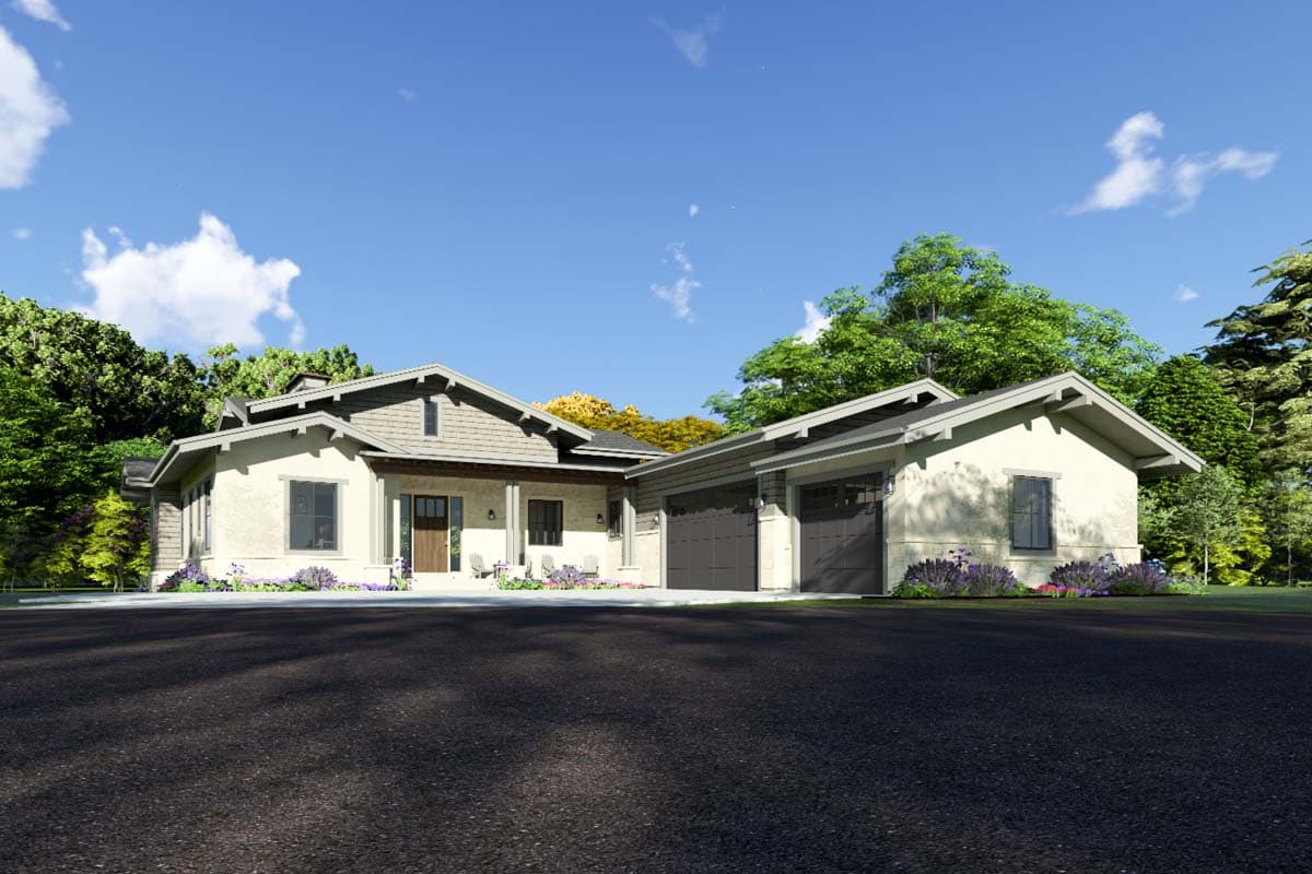 Plan 64544SC: Craftsman House Plan for a Pie-Shaped or Rear View Lot - 2734 Sq Ft - Image #10 - Craftsman, Mountain, Prairie, Ranch